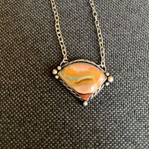 Outbound Silver Polychrome Jasper Sterling Necklace